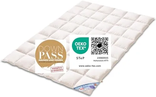 Vitaschlaf Gänsedaunenbettdecke CANADA SCHNEEGÄNSE - Hochwertige Bettdecke aus 100% Gänsedaunen, ideal für alle Jahreszeiten. Allergikerfreundlich (NOMITE) und in Deutschland gefertigt. Erleben Sie luxuriösen Schlafkomfort!