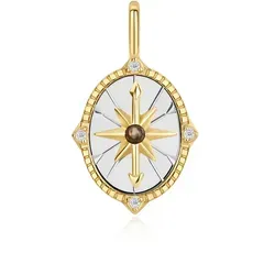 ANIA HAIE - NECKLACE CHARM - Two Tone Star Disc - gold, silber