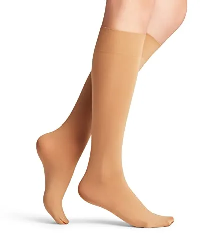 FALKE Damen Kniestrümpfe Seidenglatt 40 DEN W Kh halb-blickdicht einfarbig 1 Paar, Hautfarben Powder 4169, 39-42