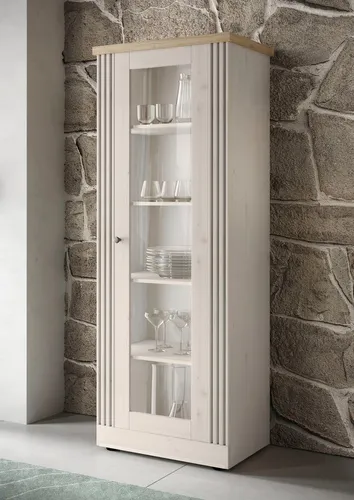 Home affaire Vitrine Country 192 cm - Vitrine im Landhausstil mit 1 Tür und viel Stauraum, gefertigt aus FSC®-zertifiziertem Holzwerkstoff – ideal für ein gemütliches Wohnambiente.