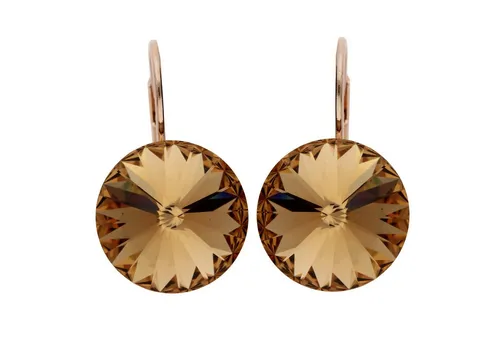 LÖB Paar Creolen 18K Roségold vergoldet Ohrringe Hängend Kristall Anhänger Stein gold (Geschenke für Frauen Beste Freundin Mutter Mama Damen zum Geburtstag Weihnachten Weihnachtsgeschenke, Inkl. Schmuckbox), Damen Ohrhänger Brisur Creolen Tropfenanhänger Tropfen Tropfenform