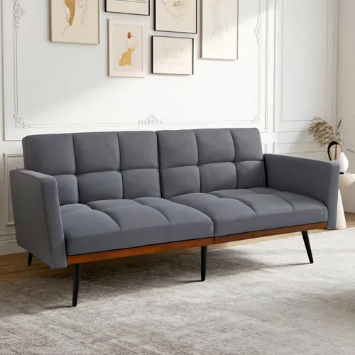GLP Schlafsofa - Modernes Loveseat mit 5-fach verstellbarer Rückenlehne - Kompaktes 2-Sitzer Schlafsofa mit klappbarer Bettfunktion (146×89 cm) und hochwertigem Leinen-Mix. Ideal für kleine Räume, bietet es individuellen Komfort und ist perfekt für Gäste.