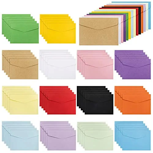 RosewineC 70 Stück Mini Umschläge Bunt 11,5 x 8,2 cm für Geschenkkarte, Hochzeit, Geburtstag Party Supplies, Kuvert