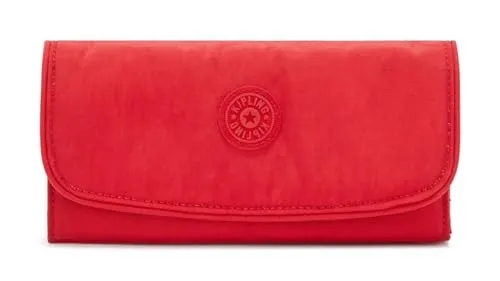 Kipling Money Land Große Geldbörse, Red Rouge (Rot) - Damen-Geldbörse mit 17 Fächern, RFID-Schutz und praktischem Druckknopf-Hauptfach für optimale Sicherheit und Organisation.