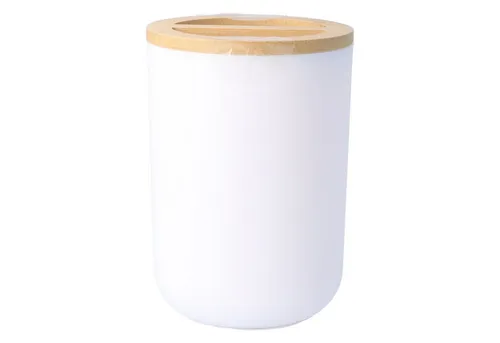 PARSA Beauty Zahnputzbecher PARSA Beauty ESSENTIAL Bambus Zahnputzbecher weiß rund Becher