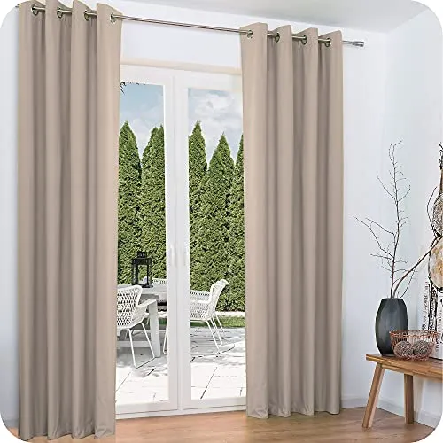 Beautissu Ösenschal Amelie Luna 2er Set, Thermo Gardinen 140x245cm - Fertiggardinen mit 90% Lichtundurchlässigkeit und hervorragendem Wärme- und Kälteschutz. Ideal für Energieeffizienz und ein stilvolles Ambiente in jedem Raum.