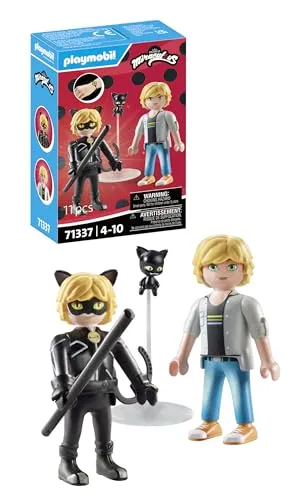 PLAYMOBIL 71337 Miraculous Adrien Cat Noir - Detailreiches Spielset mit hochwertigen Figuren und Accessoires für kreativen Spielspaß ab 4 Jahren