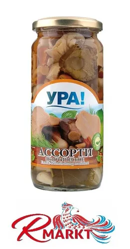 Marinierte Pilze Exotik-Mischung Грибы Ассорти в соленно-чесночном рассоле