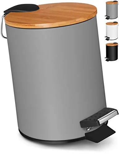 VMbathrooms 3L Kosmetikeimer mit Soft Close – Elegantes Design in Grau - Eleganter 3L Kosmetikeimer mit Absenkautomatik, der Ihr Bad aufwertet. Hochwertige Materialien garantieren Langlebigkeit. Praktischer Innenbehälter für einfache Entsorgung.
