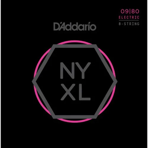 D'Addario NYXL0980 Super Light E-Gitarrensaiten - Saiten für E-Gitarre, ideal für 8-Saiter, mit hexagonalem Stahlkern aus NY Steel für außergewöhnliche Haltbarkeit und Klangqualität.