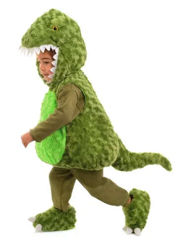 Underwraps Kostüm T-Rex - Steinzeit-Kostüm für Kinder, niedliches und flauschiges Design, perfekt für Halloween und Kinderfasching, geeignet für Kinder ab 6 Jahren.