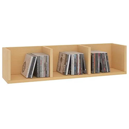 Caro-Möbel CD-Regal STARS - CD-Regal für Wandmontage mit 3 Ablagefächern, ideal für kleine Räume und dekorative Aufbewahrung von CDs, DVDs und Dekoartikeln.