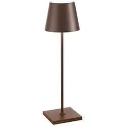 Zafferano Poldina Pro LED-Tischleuchte Corten - Klassische Tischleuchten, dimmbar und wiederaufladbar, ideal für Außenbereiche mit 12 Stunden Akkulaufzeit und IP65 Schutz.