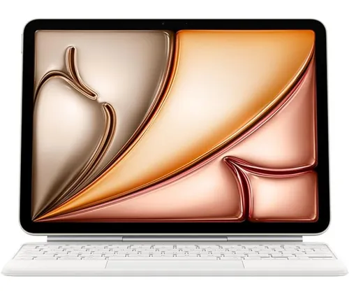 Apple Magic Keyboard für iPad Air 11 M3 - Weiß (Deutsch) - Apple iPad Zubehör mit beleuchteten Tasten und integriertem Trackpad für ein verbessertes Tipp- und Navigationserlebnis.