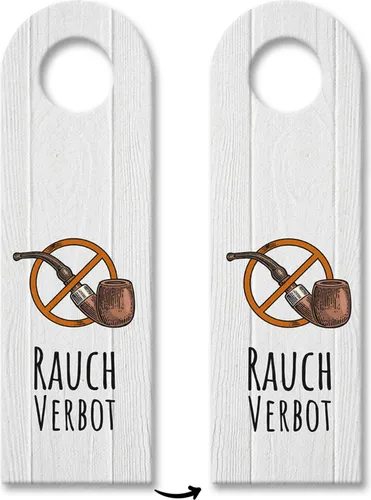 Rauchverbot Türhänger - Vintage Türhänger für Nichtraucherbereiche, aus hochwertigem Filz (8x27cm), robust und informativ, ideal für Eingangstüren.