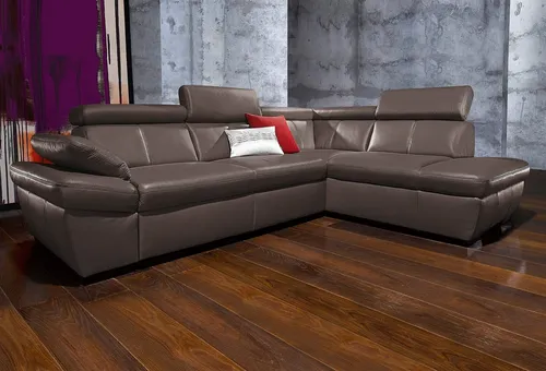 exxpo - sofa fashion Ecksofa Salerno, Funktionssofa, hoher Sitzkomfort, Breite 268cm, L-Form, inkl. Kopf- und Armteilverstellung, wahlweise mit Bettfunktion