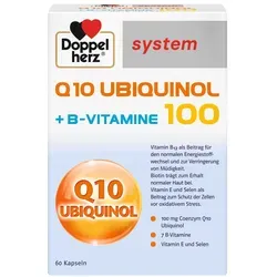 Doppelherz Q10 Ubiquinol 100 System Kapseln - 100 mg Coenzym Q10 und 7 B-Vitamine, unterstützt Energiestoffwechsel und Zellschutz