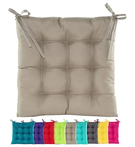 JACK Outdoor Stuhlkissen 38x38cm Lounge Kissen Auflage Wasserfest Sitzkissen Garten Lotus Effekt, Farbe:Taupe