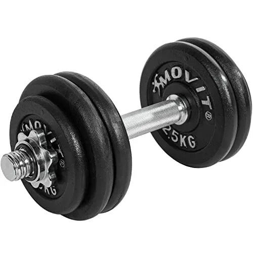 MOVIT Kurzhantel Set 15kg - Einstellbares Gewicht für individuelles Training - Kurzhanteln für Fitnessstudio & Training, 15 kg aus Gusseisen, ideal für effektives Gewichtheben und anpassbares Training.