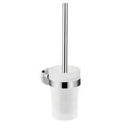 Hansgrohe Logis Universal Bürstengarnitur 41722000 - Klobürsten für ein modernes Bad, bietet eine elegante Wandmontage und hochwertige Materialien wie Messing und Glas.