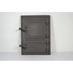 SEZAM Kamintür aus Gusseisen 29 x 39 cm - Hochwertige Gusseisen-Tür für Brot-, Pizza- und Räucheröfen, ideal für Haus und Garten. Hitzebeständige Farbe und einfache Montage machen sie zur perfekten Ergänzung für Ihren Grillbereich.