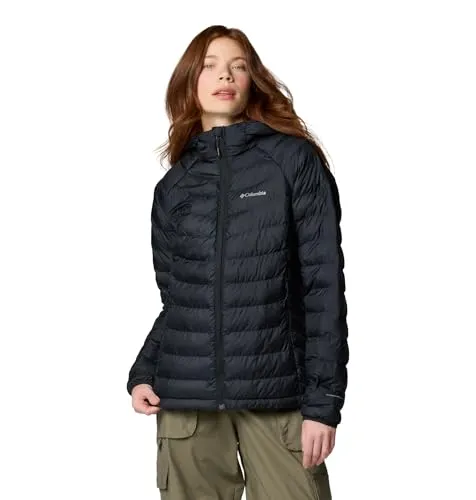 COLUMBIA SPORTSWEAR Columbia Powderlite 2 Hooded Jacke Damen schwarz XL - Funktionsjacken - Wasserabweisende und atmungsaktive Damenjacke mit Omni-Heat Technologie für optimale Wärme und Komfort bei Outdoor-Aktivitäten.