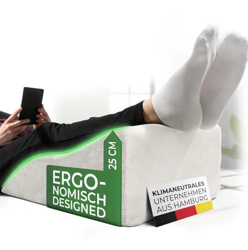 WELL B4 Ergonomisches Venenkissen - Beinkissen für optimale Beinhochlagerung, fördert die Durchblutung und entlastet Beine und Knie - ideal für Lymphtherapie und Venenprobleme.