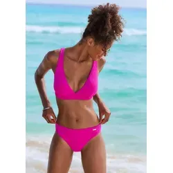 Bikini-Hose "Bubble" - Floral Strukturmuster in Pink, Gr. 32 - Badehosen: Unifarbene Bikini-Hose von Buffalo in klassischer Passform, aus weichem, elastischem Material mit floralem Strukturmuster, ideal kombinierbar.