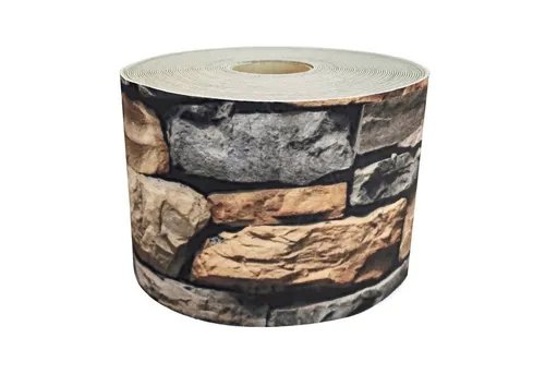 mein-zaunsichtschutz Sichtschutzstreifen in vielen Motiven, beidseitig Bedruckt aus Polyester-Filz für Doppelstabmattenzaun - KEIN PVC (Steinmauer)