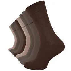 Cotton Prime® Socken 8 Paar, ohne Gummibund braun 43-46