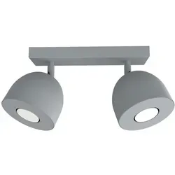 Lumicom Campanella Deckenleuchte, Grau, Metall, Rund, 27x18x6.5 cm - Entdecken Sie die elegante Campanella Deckenleuchte für einladende Räume. Mit um 180° verstellbaren Strahlern passt sie sich Ihren Beleuchtungsbedürfnissen an und sorgt für eine gleichmäßige Lichtverteilung.