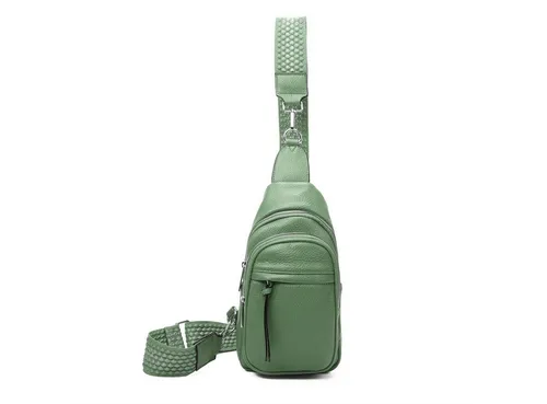 OBC Damen Bodybag Sling Tasche Mint V1. - Umhängetaschen: Modische Sling Tasche aus strapazierfähigem Kunstleder, ideal für City-Trips und Reisen mit zwei praktischen Fächern.