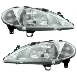 TYC Scheinwerfer Set für Renault Megane 1 (1999-2003) - Frontscheinwerfer Set für Renault Megane I, 2-teilig, inklusive elektrischer Leuchtweitenregulierung, E-Prüfzeichen, einfache Montage und perfekte Sicht bei Nacht.