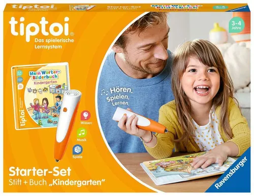 Ravensburger tiptoi Starter-Set 00113 - Interaktiver Stift mit Wörter-Bilderbuch, fördert spielerisches Lernen für Kinder ab 3 Jahren
