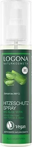 Logona Bio-Aloe Vera Hitzeschutzspray 150 ml - Hitzeschutzspray für trockene und strapazierte Haare. Schützt bis 200 Grad, spendet Feuchtigkeit und sorgt für geschmeidiges Haar. Ideal für tägliches Styling ohne Ausspülen.