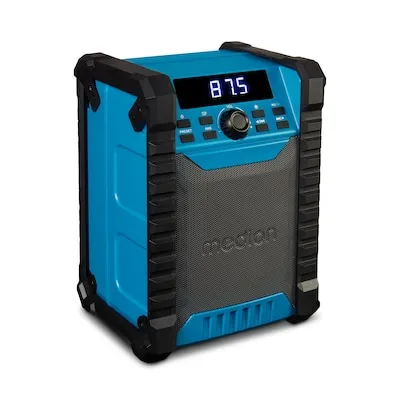 MEDION E65895 Baustellenradio mit Akku - Robustes Baustellenradio mit IP54-Schutz, Bluetooth und 10 Stunden Akkulaufzeit für perfekte Musikbegleitung im Freien.