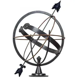 Casa Padrino Jugendstil Sonnenuhr Anthrazit/Kupfer Ø 45 cm - Elegante Garten Deko - Elegante Jugendstil Sonnenuhr von Casa Padrino aus hochwertigem Aluminium. Mit ihrem nostalgischen Design und der pulverbeschichteten Oberfläche ist sie ein echter Blickfang für Ihren Garten.