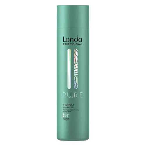 Londa Pure Shampoo 250ml - Veganes Shampoo für trockenes Haar - Shampoo für strapaziertes Haar, paraben- und silikonfrei, nährt das Haar intensiv und verleiht ihm Glanz. Ideal für Unisex-Anwendung.