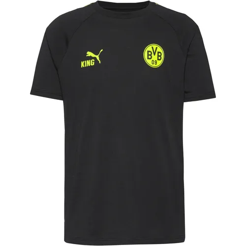 Puma BVB King Tee - Schwarz-Gelb für echte Fans - Herren T-Shirt aus der KING Kollektion, hergestellt aus 20% recycelter Baumwolle für Nachhaltigkeit. Mit sportlichem Club-Branding und angenehmem Tragegefühl.