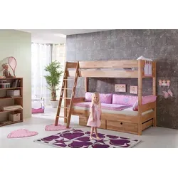 Relita Etagenbett STEFAN – Massiv Buche, extra hoch - Kinderzimmermöbel aus massiver Buche, natur lackiert. Extra hohes Etagenbett mit 2 Schlafgelegenheiten (90 x 200 cm) für optimale Raumnutzung und stilvolles Design.