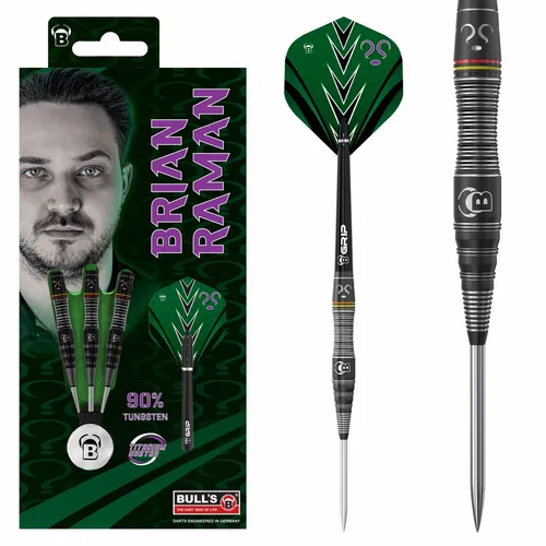 Bull's BULL"S Brian Raman Steel Dart 26 g - Dartpfeile mit 26 g Gewicht, ideal für präzises Zielen und perfekte Kontrolle für ambitionierte Spieler.