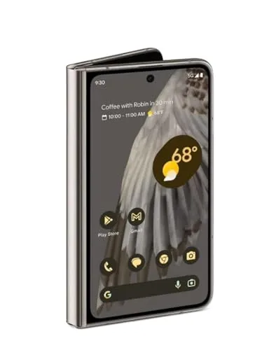 Google Pixel Fold 5G 256GB + 12GB RAM Factory Unlocked - Dual SIM (Nano-SIM + eSIM) - Faltbares Display Android Smartphone (Porzellan) (Renewed)