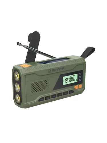 Portable Emergency Radio - FM - Mono - Grün - FM Notfallradio mit Solarpanel, ideal für unterwegs und umweltfreundlich – bleibt auch ohne Stromversorgung immer betriebsbereit.