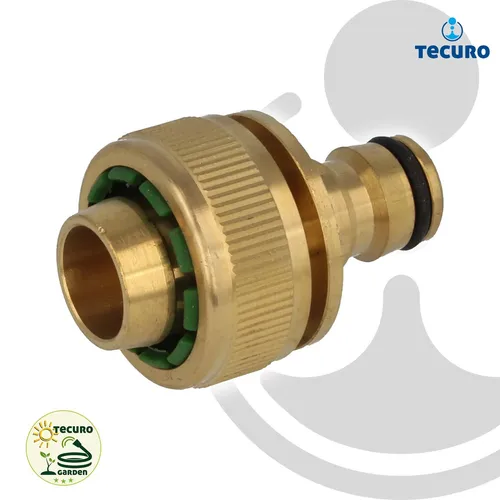 tecuro Schlauchanschluss mit Stecker 3/4 Zoll (Ø 19 mm) MS-Stecksystem