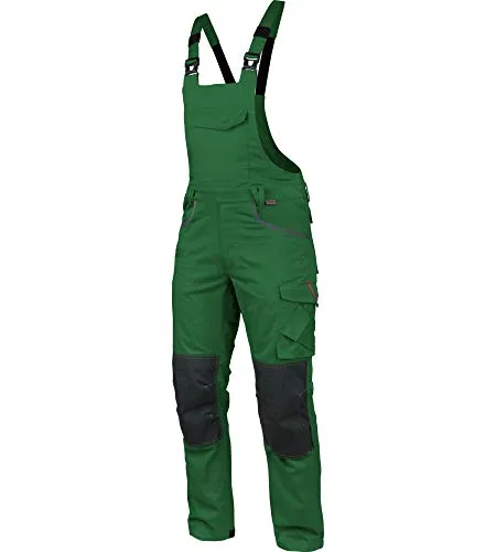 WÜRTH MODYF Arbeitslatzhose Stretch X - professionelle Arbeitshose für Herren - Latzhose mit Reißverschluss - in der Größe 54 in Grün