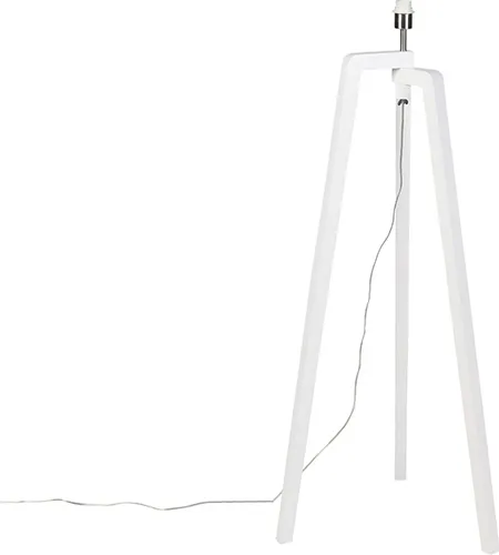 Qazqa Moderne Stehleuchte Puros - Elegante Standleuchte in Weiß - Stilvolle Stehleuchte für Wohnräume, ideal für Wohnzimmer oder Schlafzimmer. E27 Fassung, dimmbar (Dimmer nicht enthalten), mit geprüfter Qualität. Perfekt für eine gemütliche Atmosphäre.