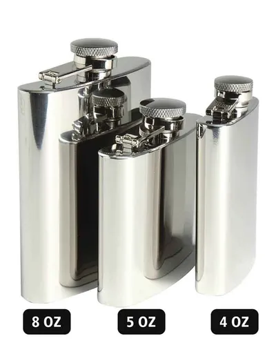 Taschenflasche Edelstahl Poliert