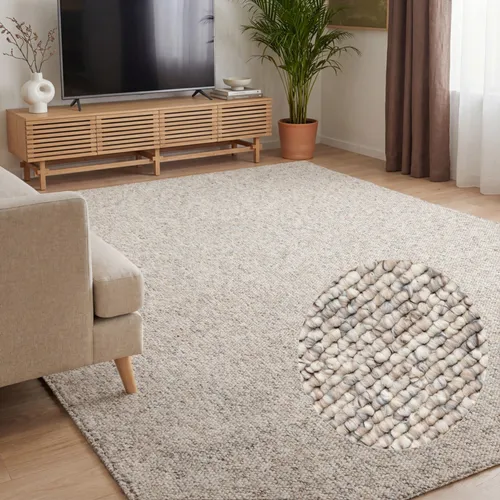 ELLE DECORATION Teppich Rocco - Rechteckiger, waschbarer Kurzflor-Teppich in Creme Multifarben - Stilvoller Kurzflor-Teppich, Höhe 10 mm, nachhaltig aus Polypropylen, ideal für Wohnzimmer und Esszimmer, pflegeleicht und waschbar.