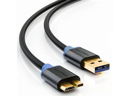 deleyCON 1m Micro USB 3.0 Datenkabel A-Stecker zu Micro B-Stecker - Hochwertiges 1m USB-Datenkabel für schnelle Datenübertragung und zuverlässige Verbindung. Ideal für Smartphones und Tablets.