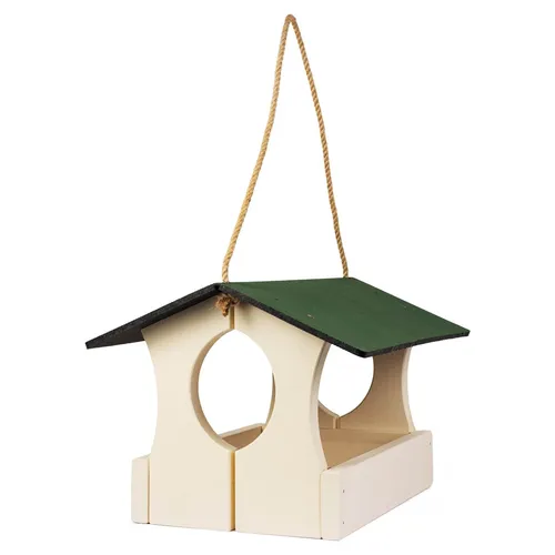 Erdtmanns Vogelhaus Prag hängend für Wildvögel & Tauben - Praktisches Vogelfutterhaus für Balkon und Terrasse, ideal für die Fütterung von Wildvögeln und Tauben. Robuste Bauweise für langlebigen Einsatz.